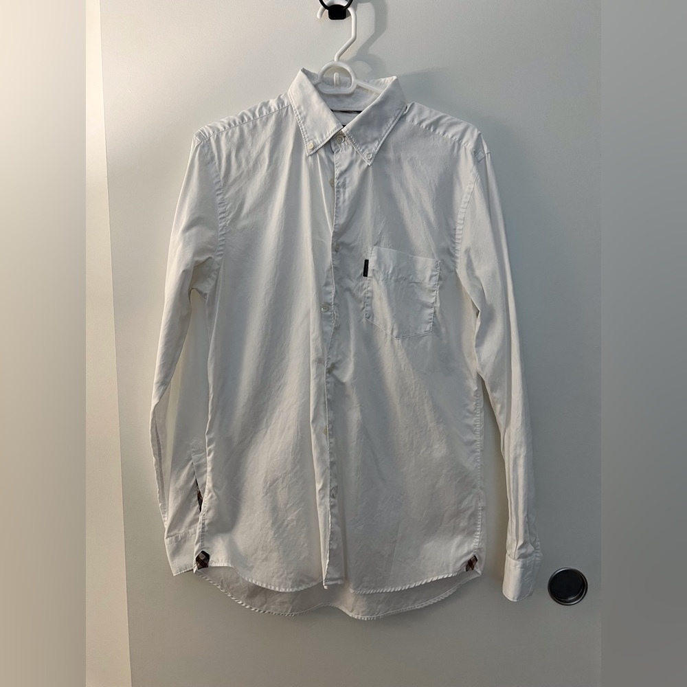 Aquascutum White long sleeve button shirt - M